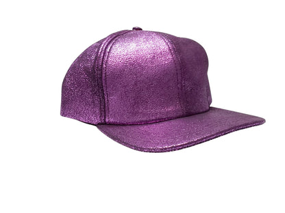 100% Hand Made, 6 Panel Sheep Leather, Full Crown, Unisex Baseball Cap with Velcro Adjustable Back Strap