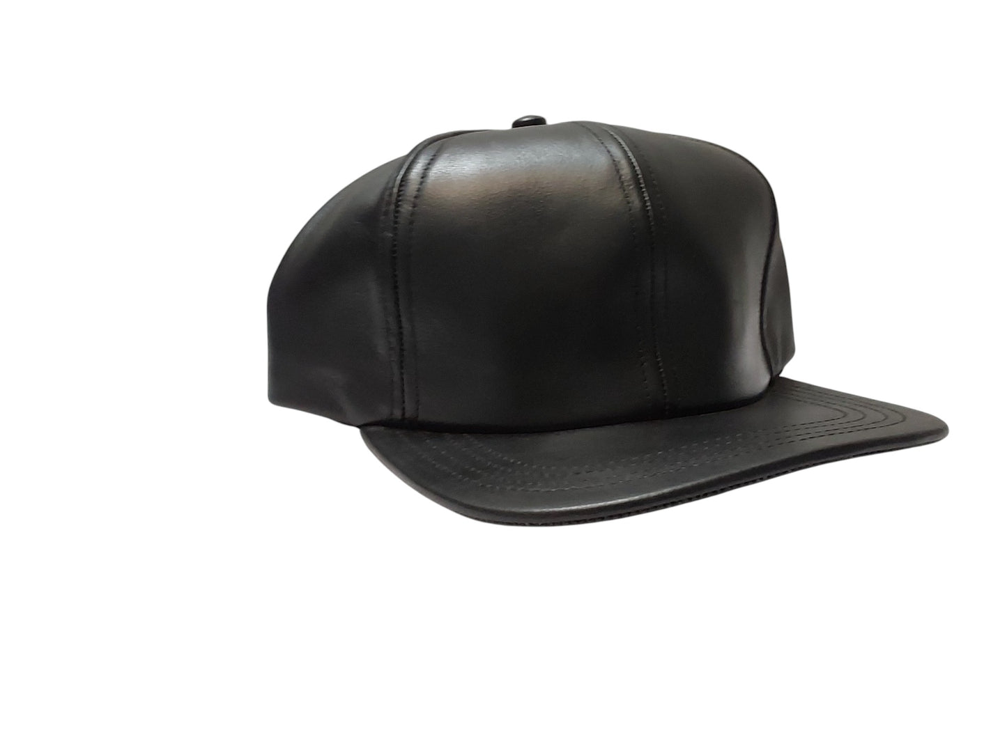 100% Hand Made, 6 Panel Sheep Leather, Full Crown, Unisex Baseball Cap with Velcro Adjustable Back Strap