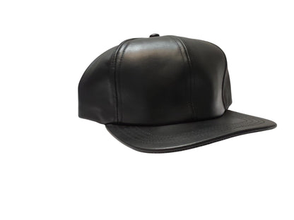 100% Hand Made, 6 Panel Sheep Leather, Full Crown, Unisex Baseball Cap with Velcro Adjustable Back Strap