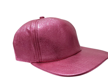 100% Hand Made, 6 Panel Sheep Leather, Full Crown, Unisex Baseball Cap with Velcro Adjustable Back Strap