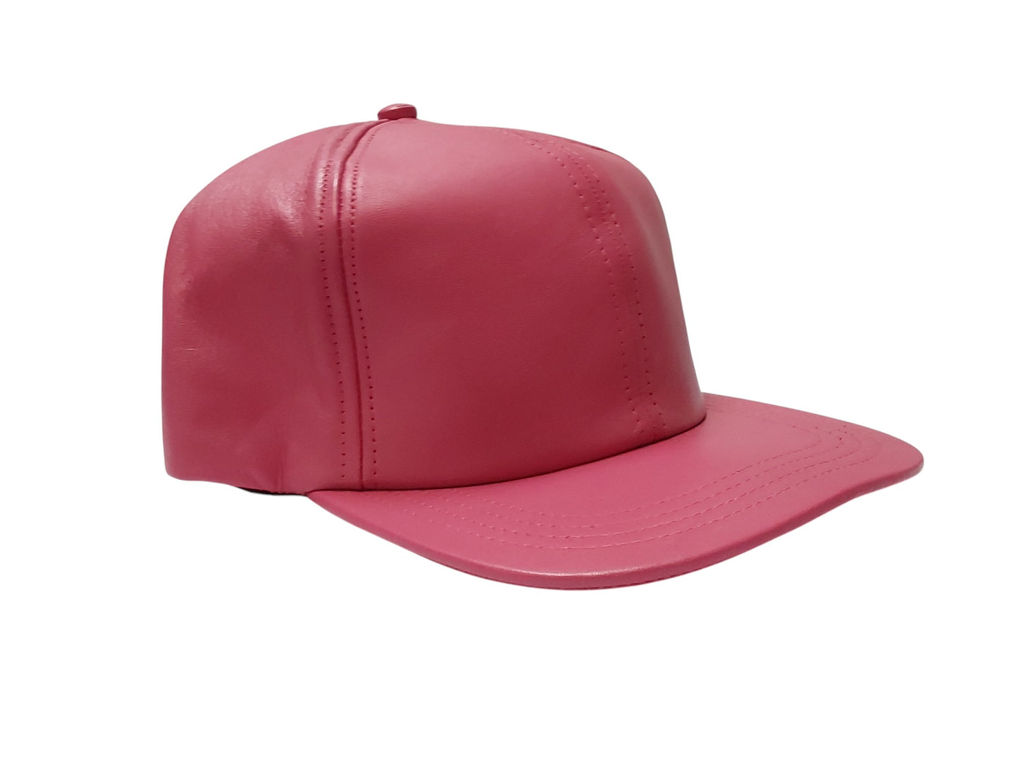 100% Hand Made, 6 Panel Sheep Leather, Full Crown, Unisex Baseball Cap with Velcro Adjustable Back Strap