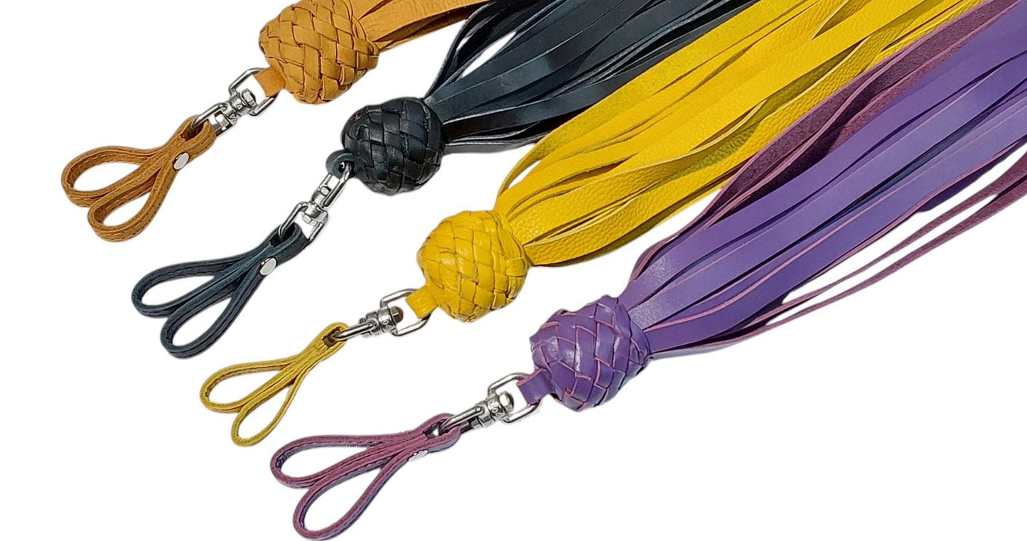 Twin Pack (2) Handmade Leather Finger Floggers Seductive Sensation Play - 45cm