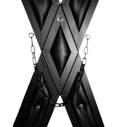 Mature St Andrew's Cross — Leather Padded X-Frame Restraint Wall Mount Only | Adj Bondage Furniture | Adult Play Equip (1 only)