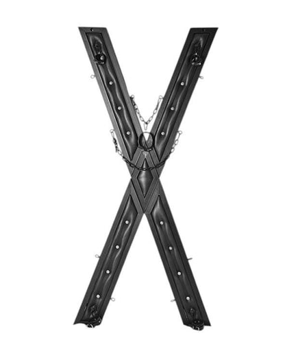 Mature St Andrew's Cross — Leather Padded X-Frame Restraint Wall Mount Only | Adj Bondage Furniture | Adult Play Equip (1 only)