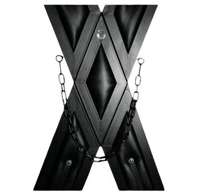 Mature St Andrew's Cross Freestanding — Metal X-Frame with Chains | Bondage Furniture | Adult Play Equipment