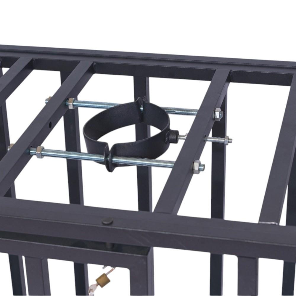 Heavy-Duty Steel Confinement Cage | Lockable Dungeon Furniture, 125cm Interior, Wheels
