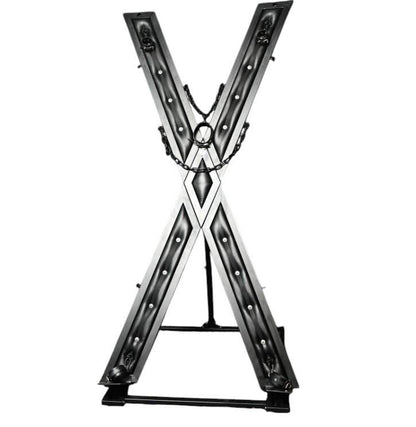 Mature St Andrew's Cross Freestanding — Metal X-Frame with Chains | Bondage Furniture | Adult Play Equipment