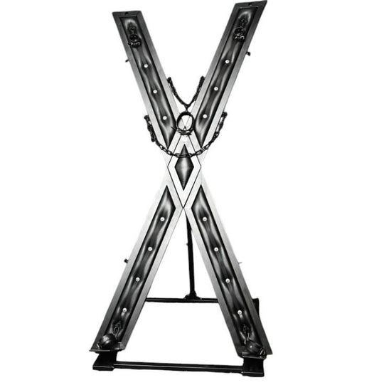 Mature St Andrew's Cross Freestanding — Metal X-Frame with Chains | Bondage Furniture | Adult Play Equipment