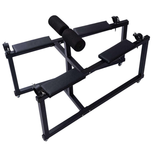 Mature Bondage Frame with Adjustable Padded Rests | Heavy-Duty BDSM Sex Furniture | Lockable Casters, Black Steel