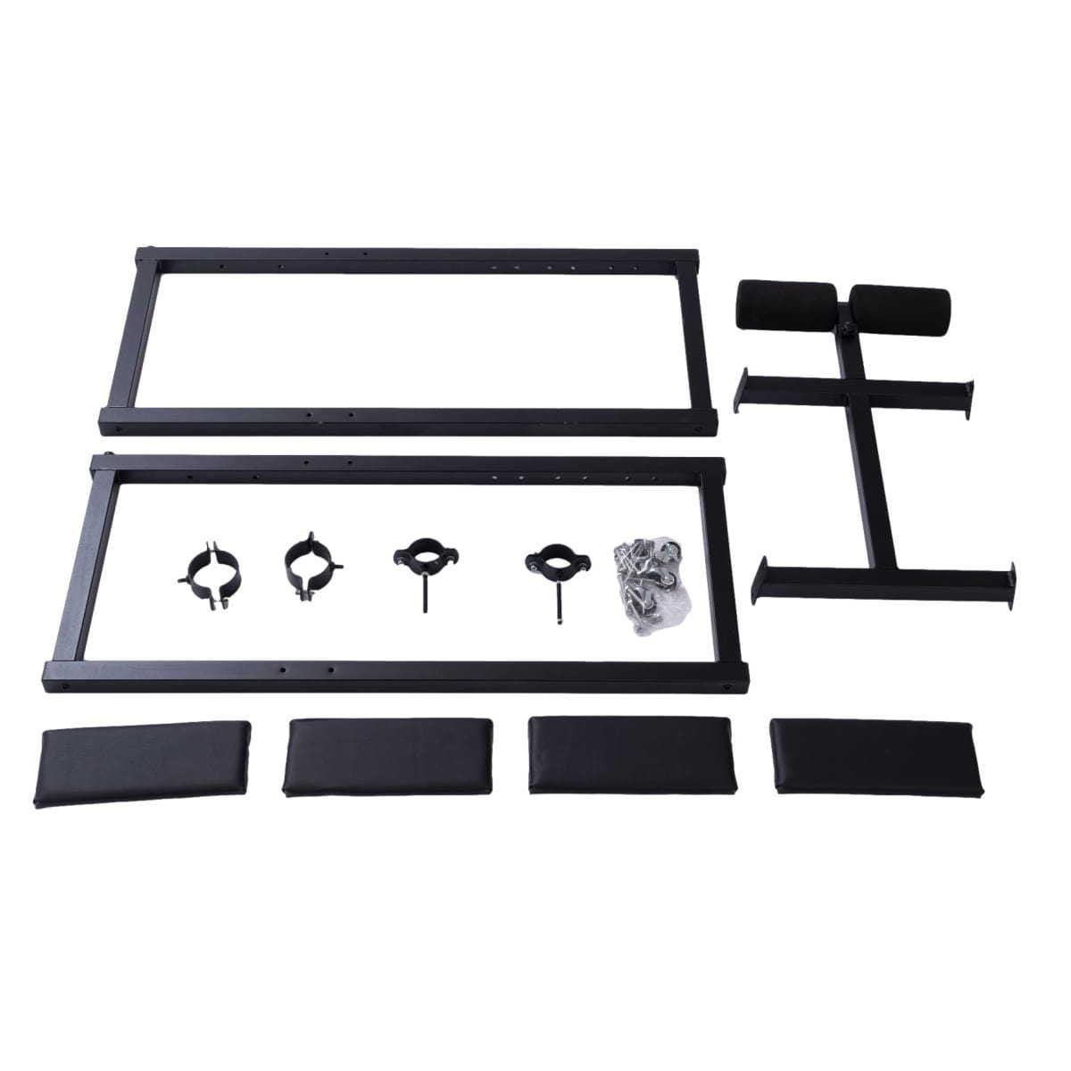 Mature Bondage Frame with Adjustable Padded Rests | Heavy-Duty BDSM Sex Furniture | Lockable Casters, Black Steel