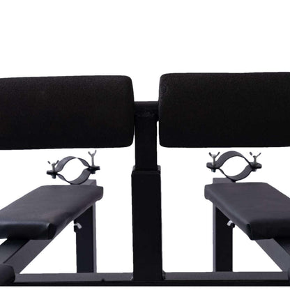 Mature Bondage Frame with Adjustable Padded Rests | Heavy-Duty BDSM Sex Furniture | Lockable Casters, Black Steel